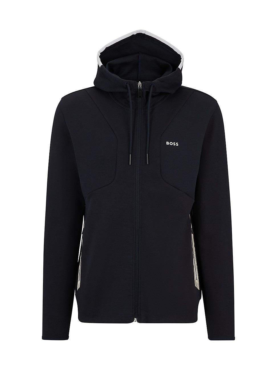 Mens Cotton-Blend Zip-Up Hoodie with Hd Logo Print Product Image