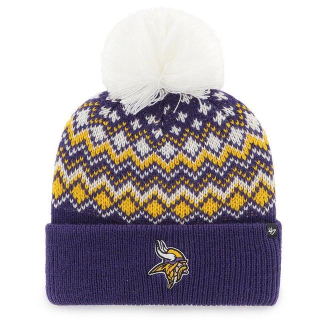 Womens 47 Minnesota Vikings Elsa Cuffed Pom Knit with Hat Product Image