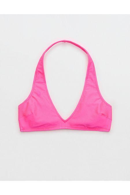 Aerie Shine Rib Halter Bikini Top Women's Product Image