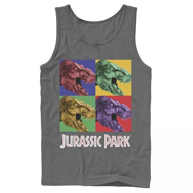 Mens Jurassic Park Four Square Dino Pop Art Style Tank Top Product Image