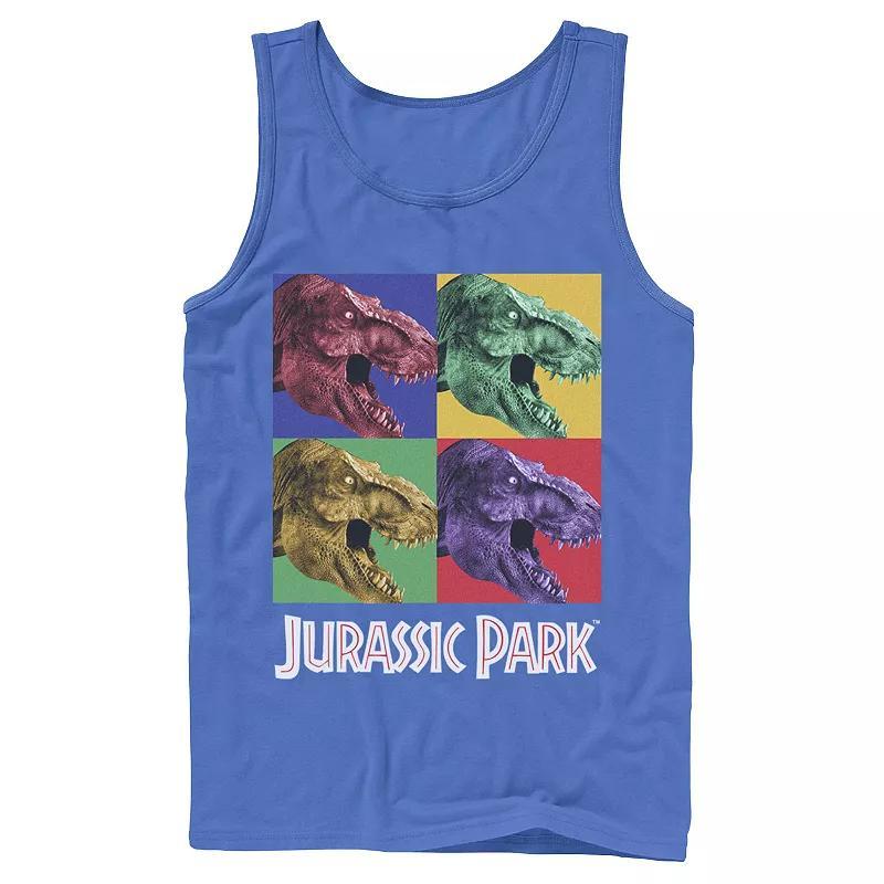 Mens Jurassic Park Four Square Dino Pop Art Style Tank Top Product Image