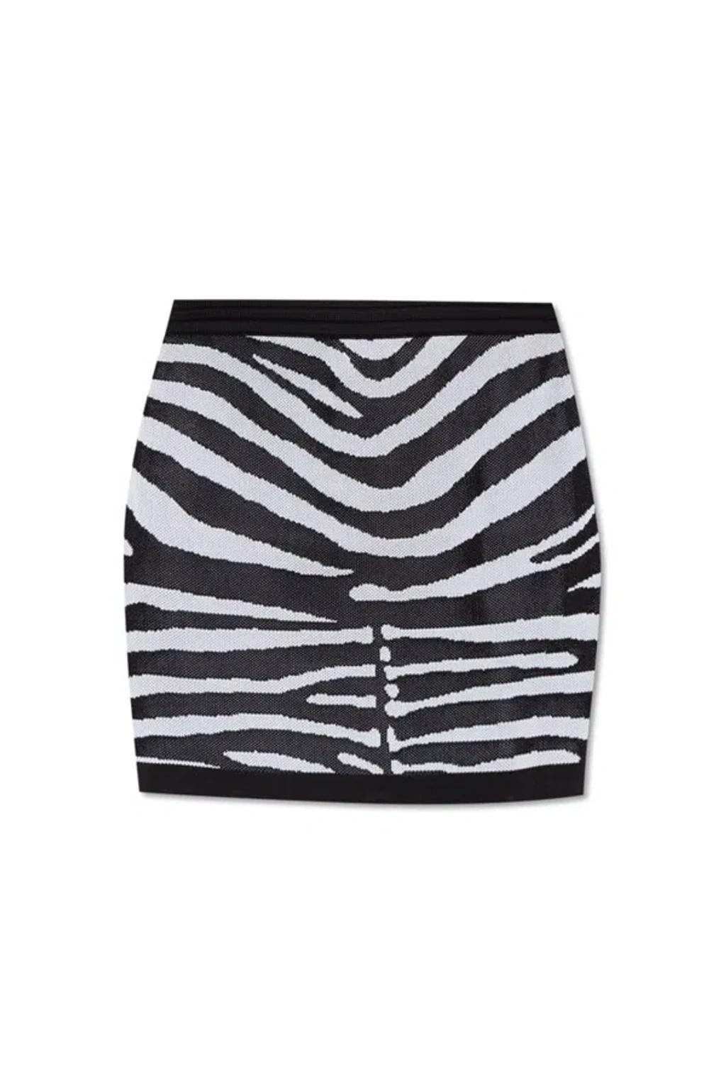 Zebra Knitted Mini Skirt In Multi Product Image