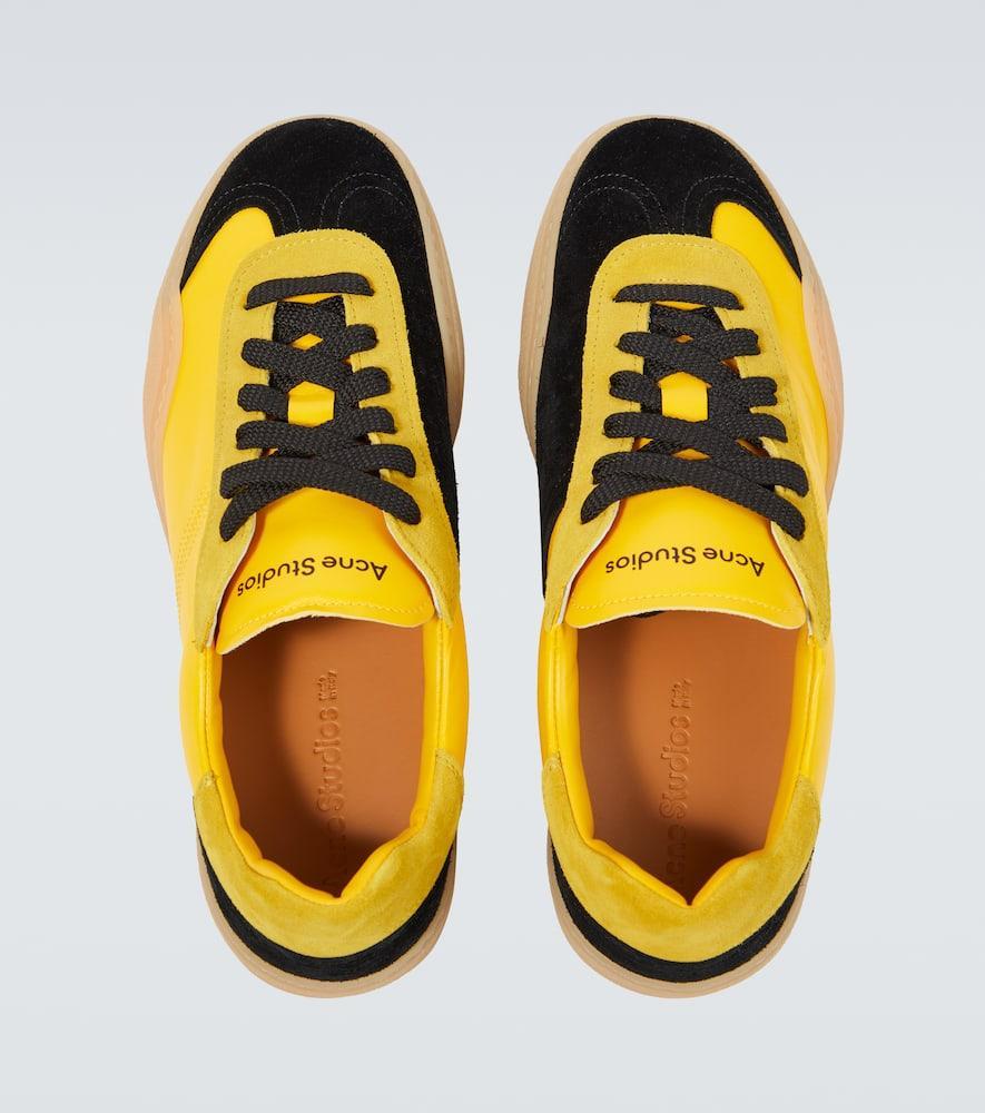 Leather Low-top Sneakers In Yellow Product Image