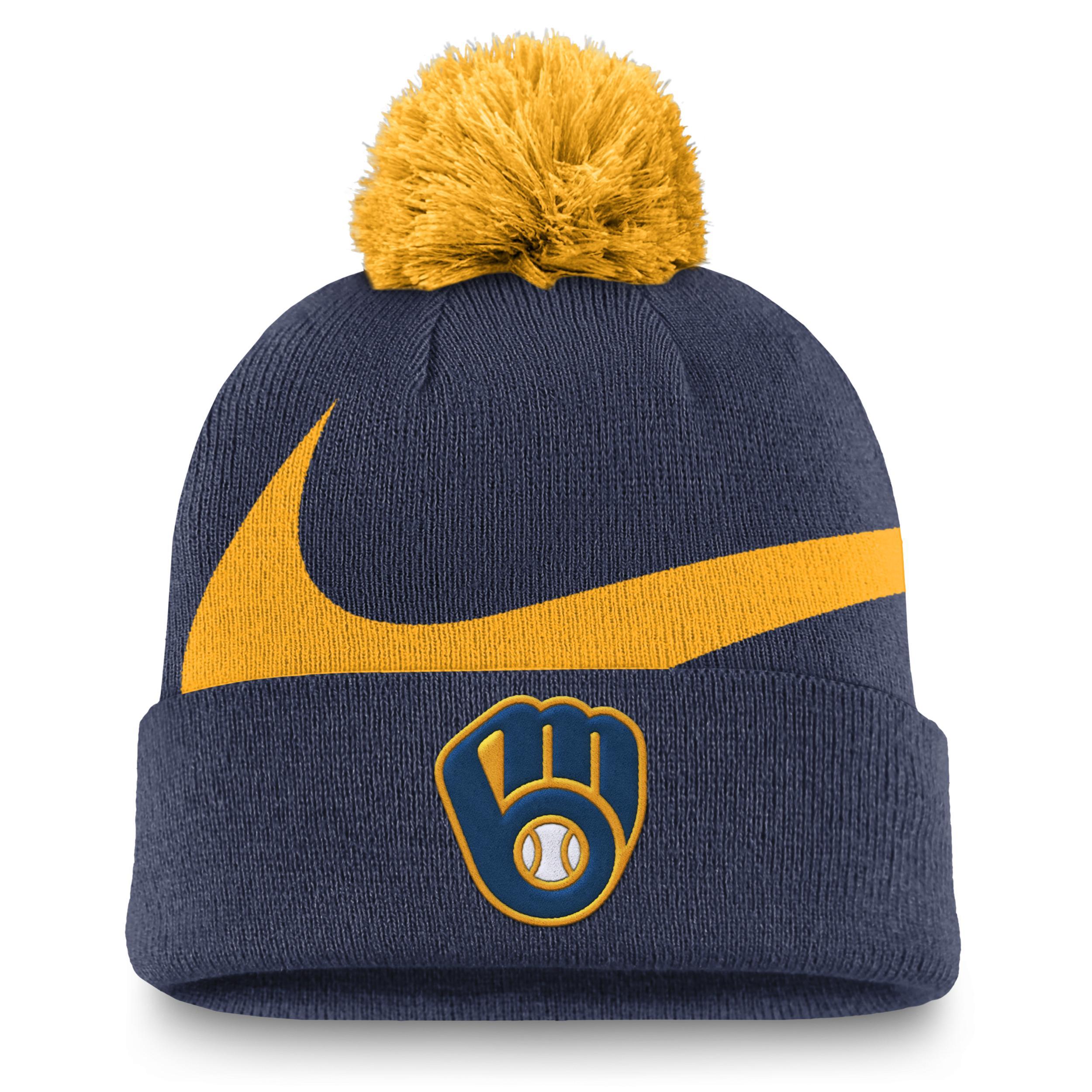 Milwaukee Brewers Peak Nike Men's MLB Cuffed Pom Beanie Product Image