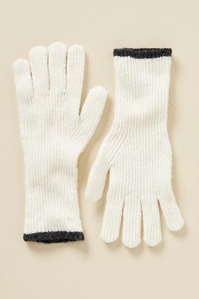 By Anthropologie Knit Colorblock Ribbed Gloves Product Image