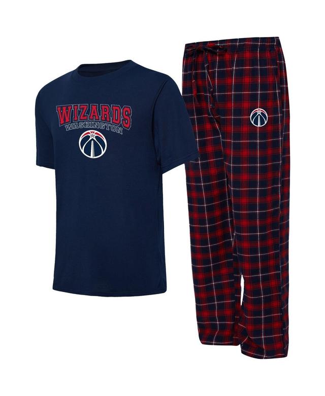 Mens College Concepts Navy/Red Washington Wizards Arctic T-Shirt & Pajama Pants Sleep Set Wiz Blue Product Image