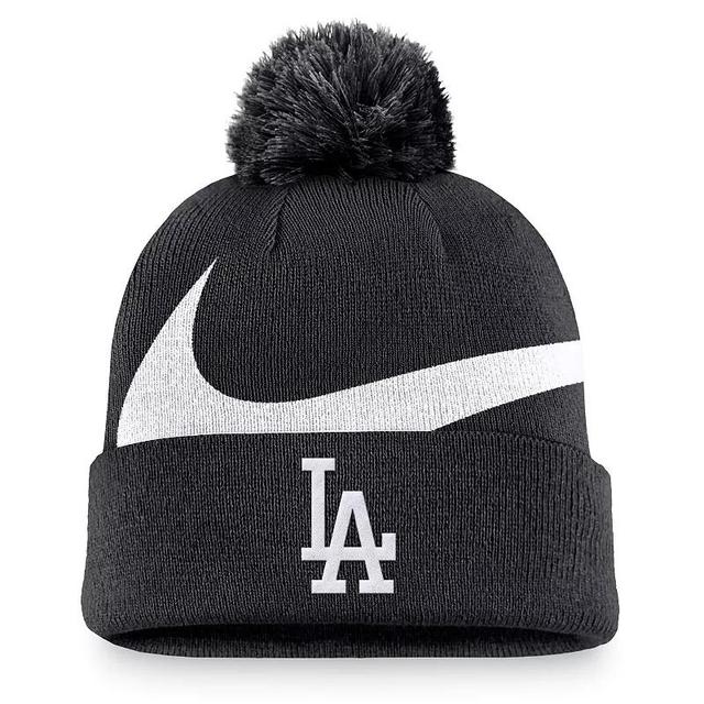 Mens Nike New York Yankees Swoosh Peak Cuffed Knit Hat with Pom Product Image