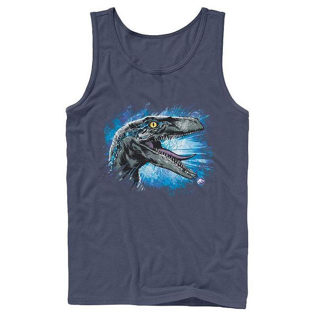 Mens Jurassic World Blue Raptor Splatter Tank Top Product Image