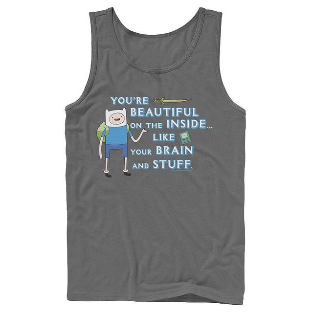 Mens Adventure Time Finn Youre Beautiful On The Inside Portrait Tank Top Blue Product Image