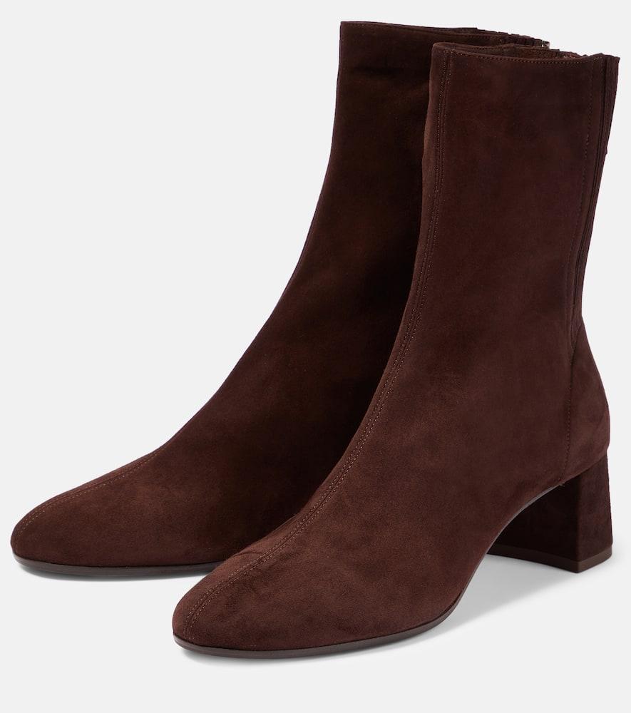 AQUAZZURA Saint Honore Suede Ankle Boots In Purple Product Image