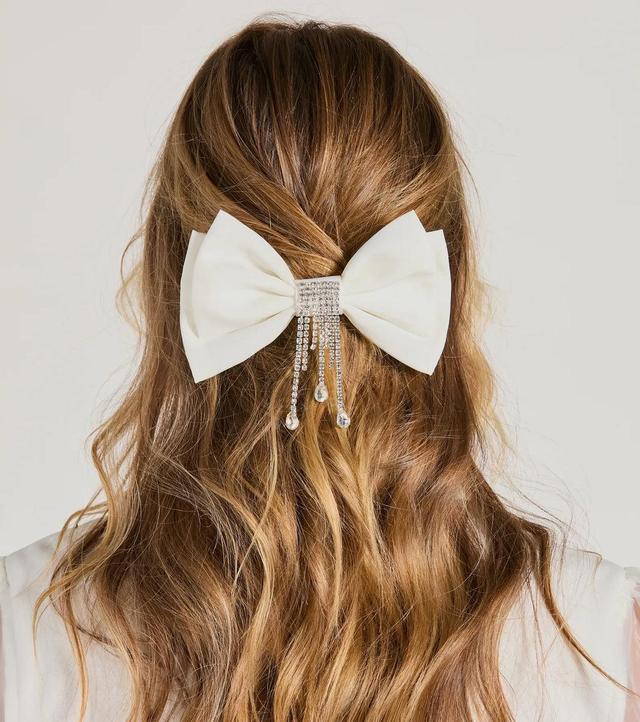 Graceful Glamour Satin Hair Bow Clip Product Image