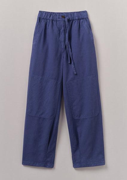 Garment Dyed Cotton Linen Canvas Pants | Indigo Product Image