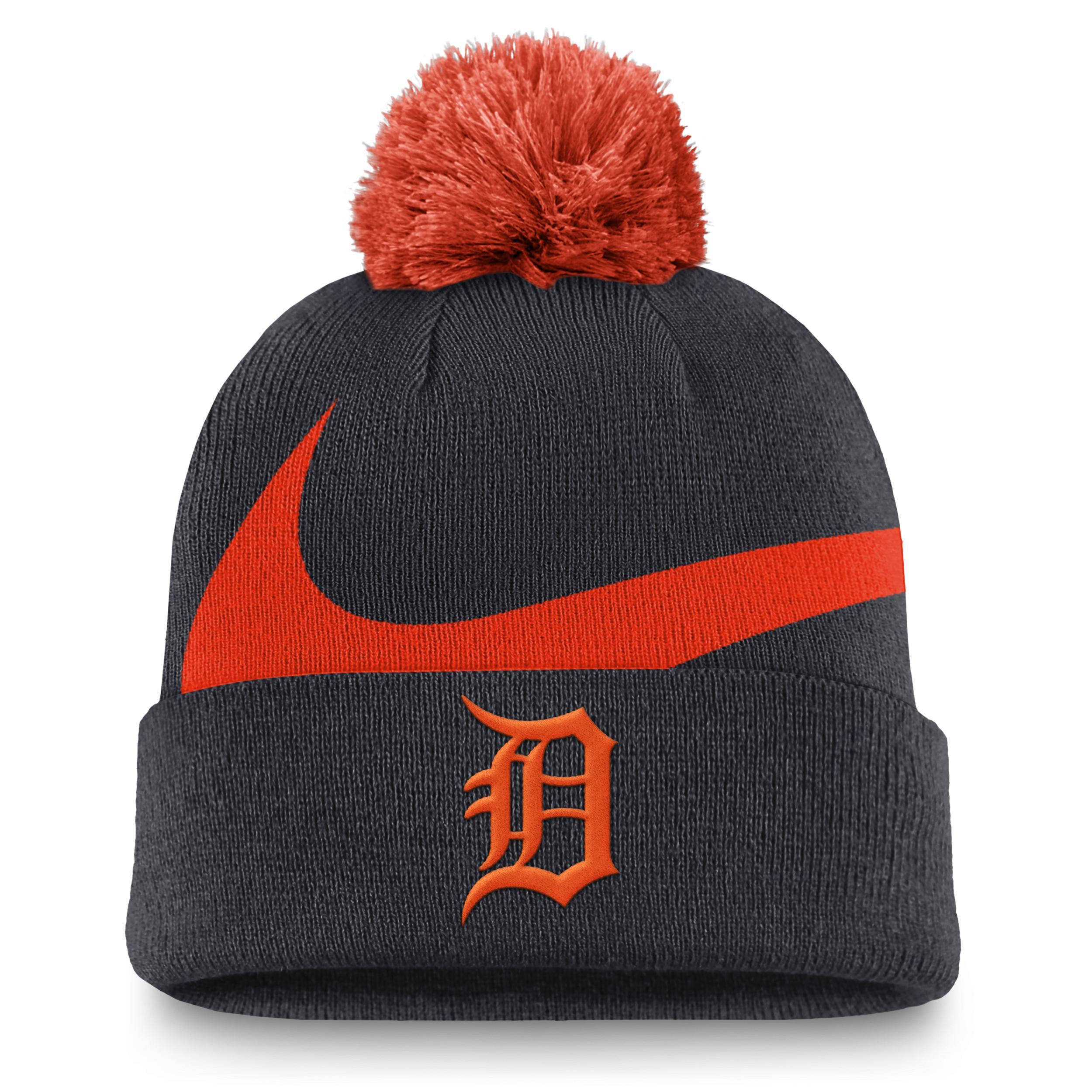 Detroit Tigers Peak Nike Mens MLB Cuffed Pom Beanie Product Image