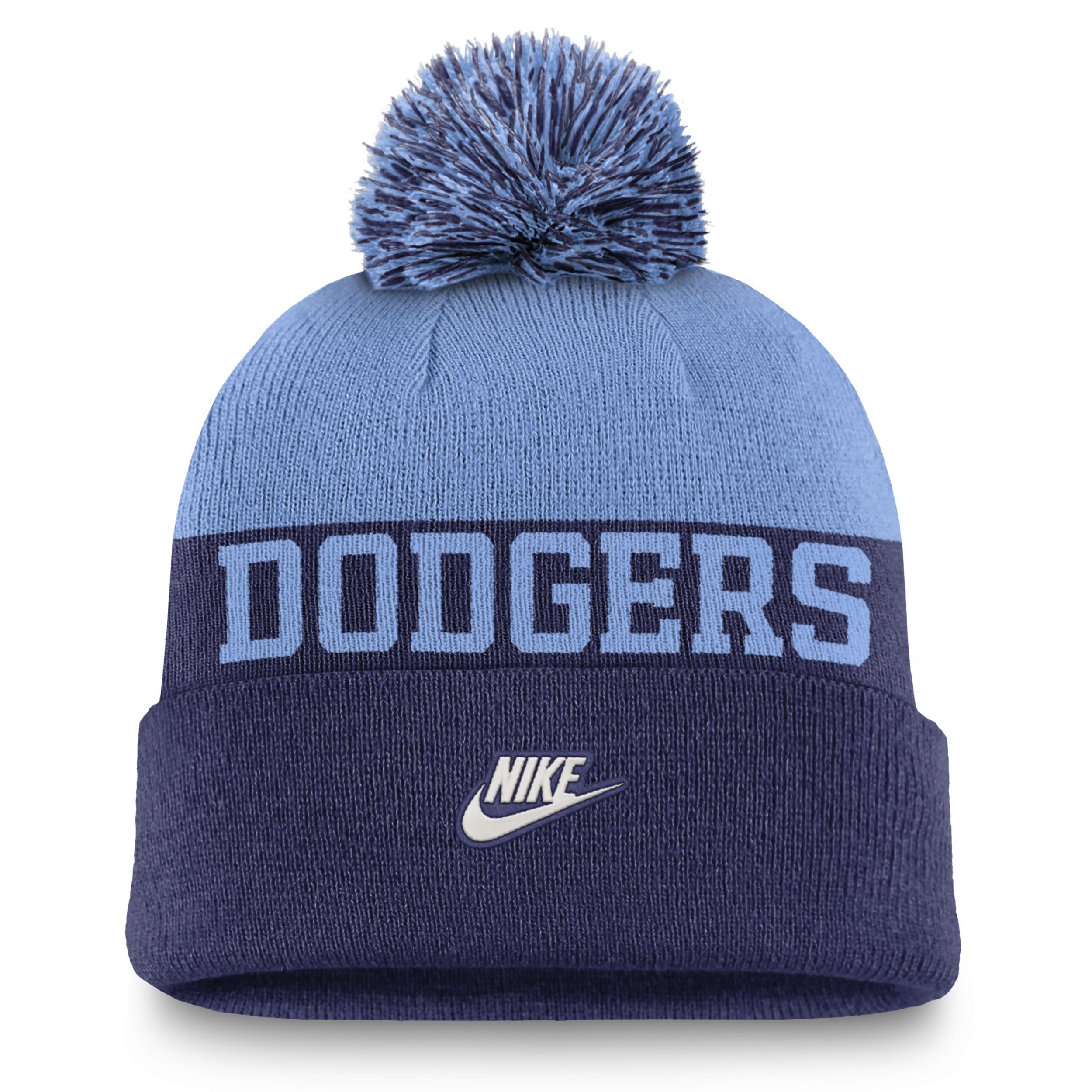 Mens Nike Royal Milwaukee Brewers Rewind Peak Cuffed Knit Hat with Pom Product Image