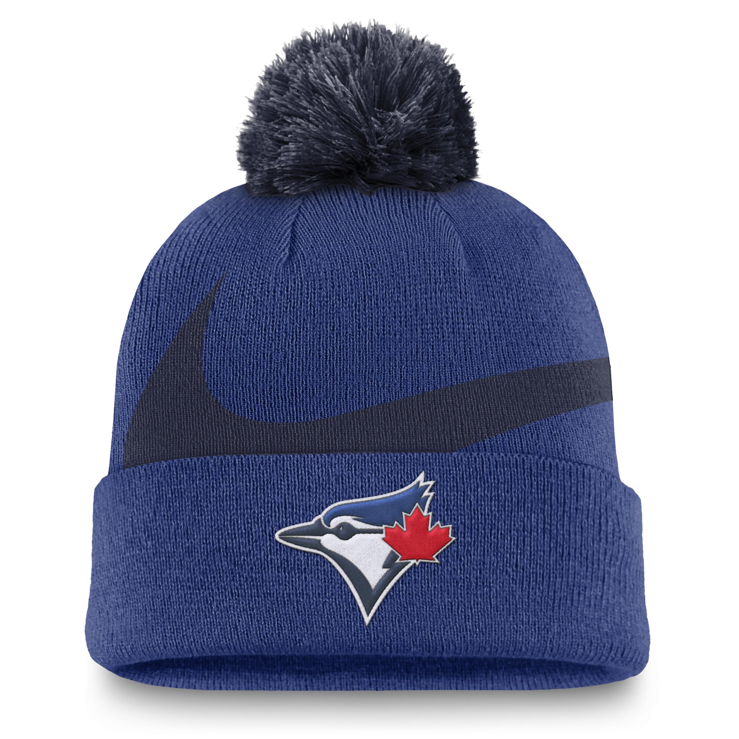 Toronto Blue Jays Peak Nike Mens MLB Cuffed Pom Beanie Product Image