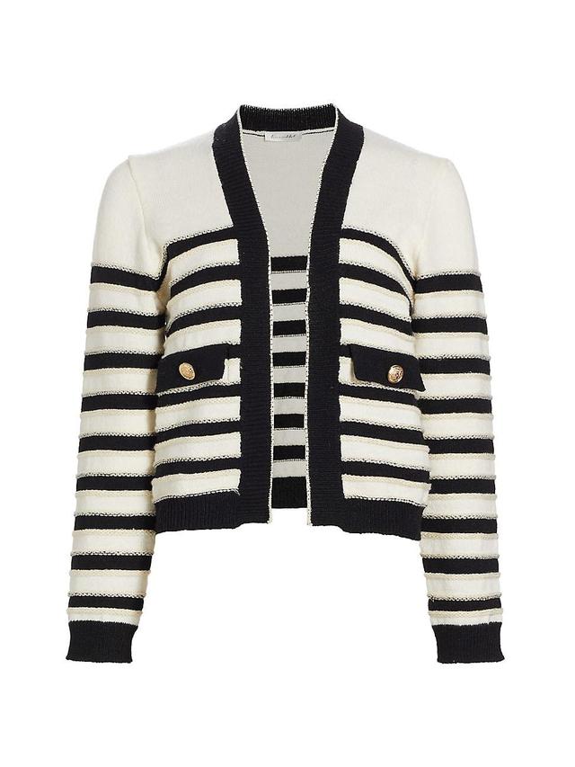 Womens Kammi Stripe Jacquard Open-Front Cardigan Product Image