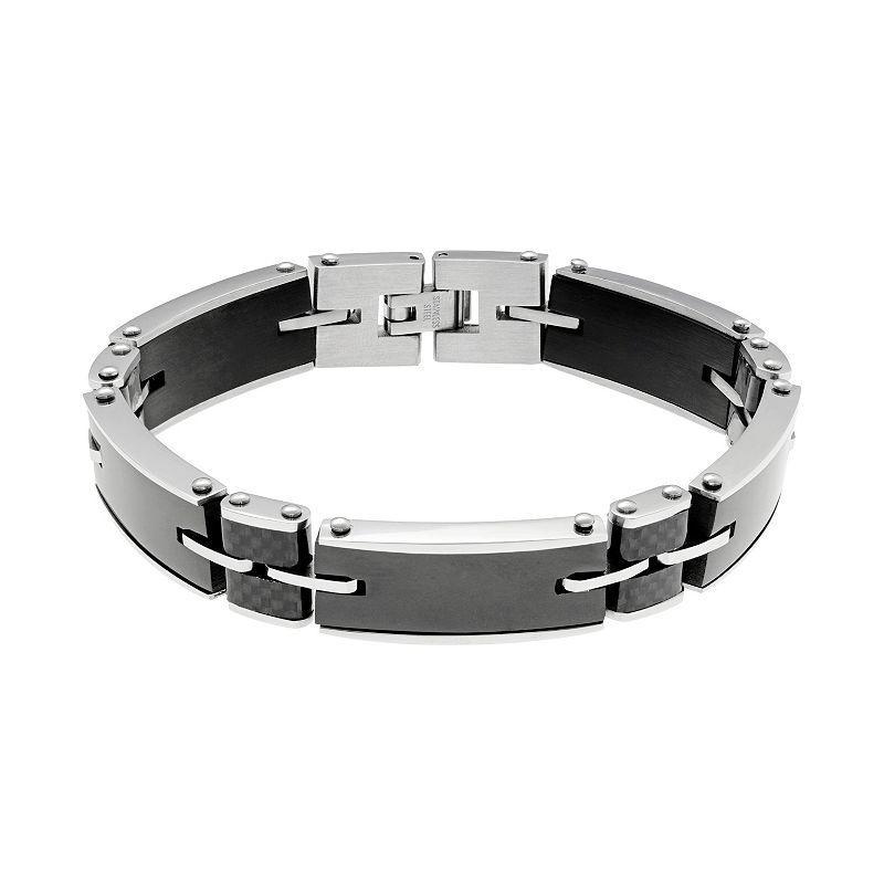 LYNX Mens Carbon Fiber & Stainless Steel Bracelet Grey Product Image