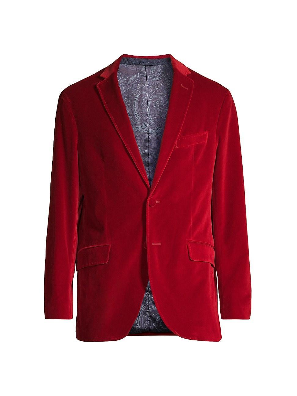 Mens Velvet Single-Breasted Blazer Product Image