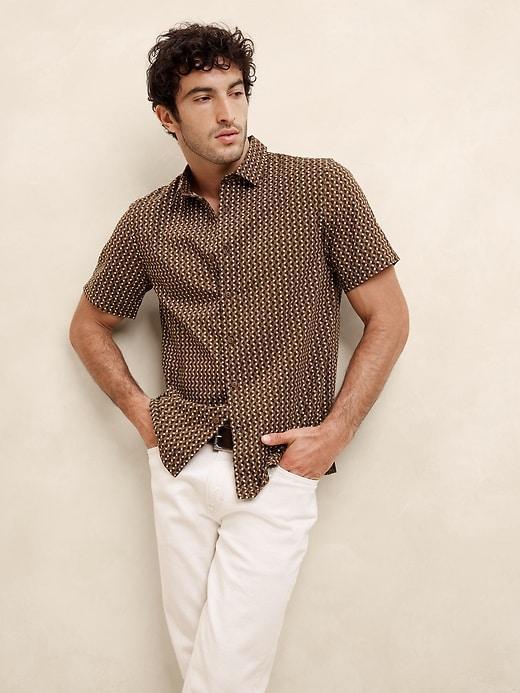 Slim Coastal Print Shirt Product Image