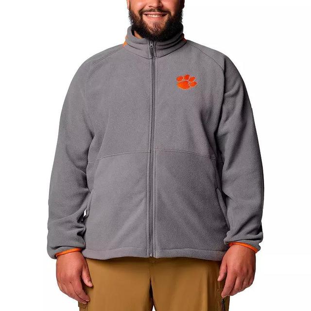 Mens Columbia Gray Clemson Tigers Big & Tall Flanker IV Fleece Raglan Full-Zip Jacket Product Image