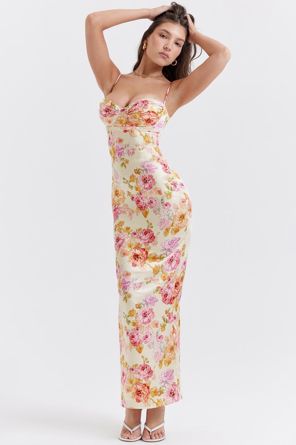 Josefina Ivory Floral Maxi Dress Product Image