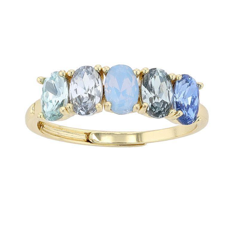 City Luxe 5-Stone Birthstone Crystal Ring, Womens, Gold Tone December Product Image