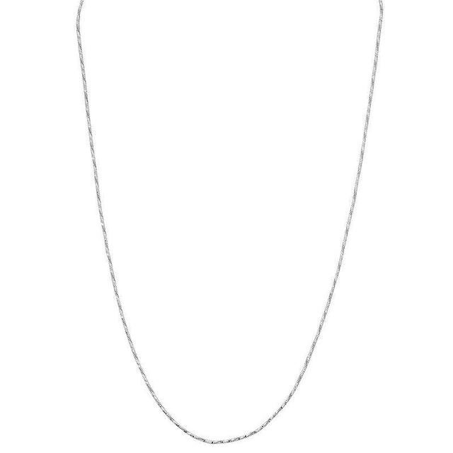 Silver Tone 18 Diamond Cut Snake Chain Necklace, Womens Product Image