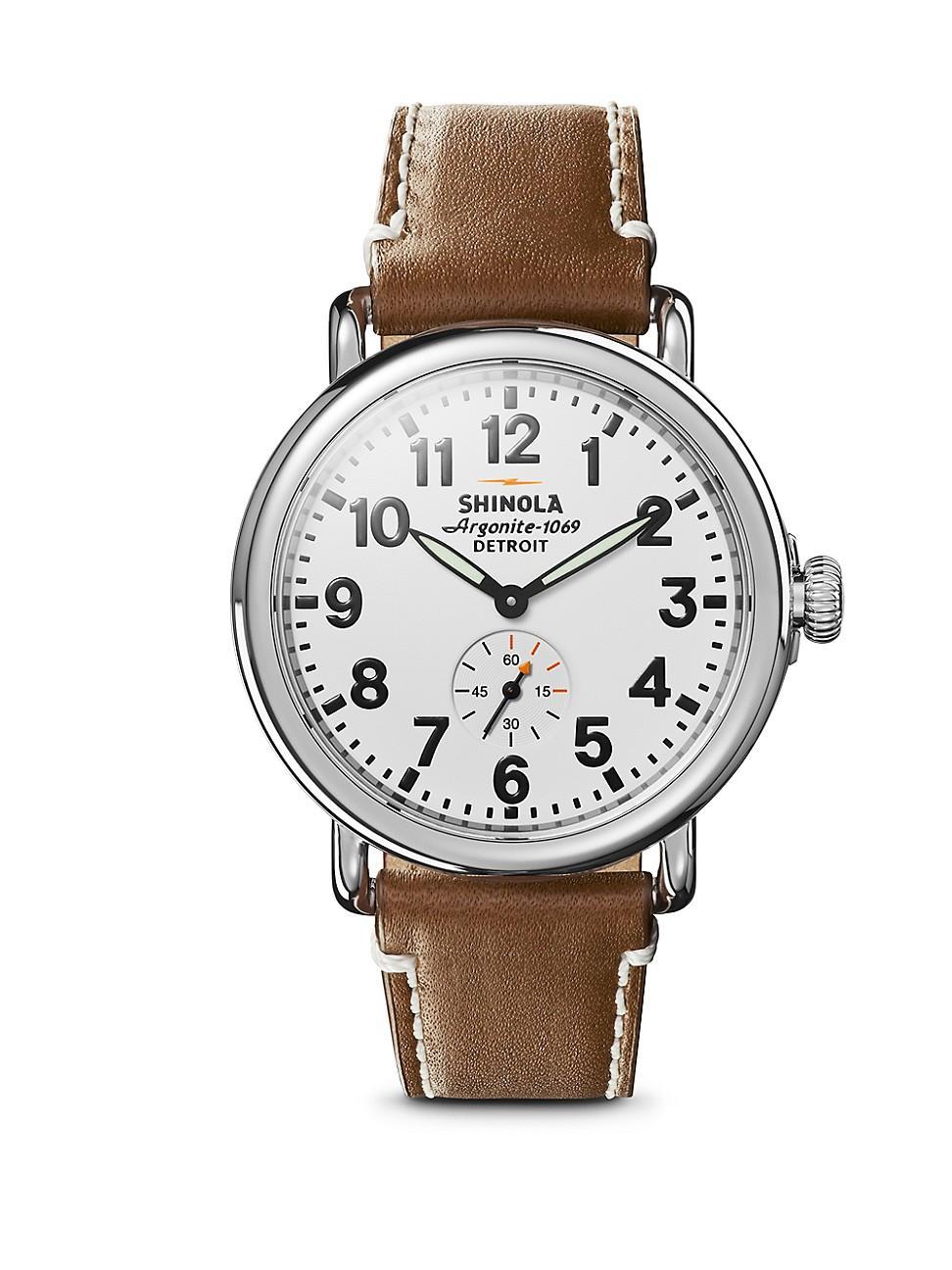 Mens The Runwell Leather Strap Sapphire Watch Product Image