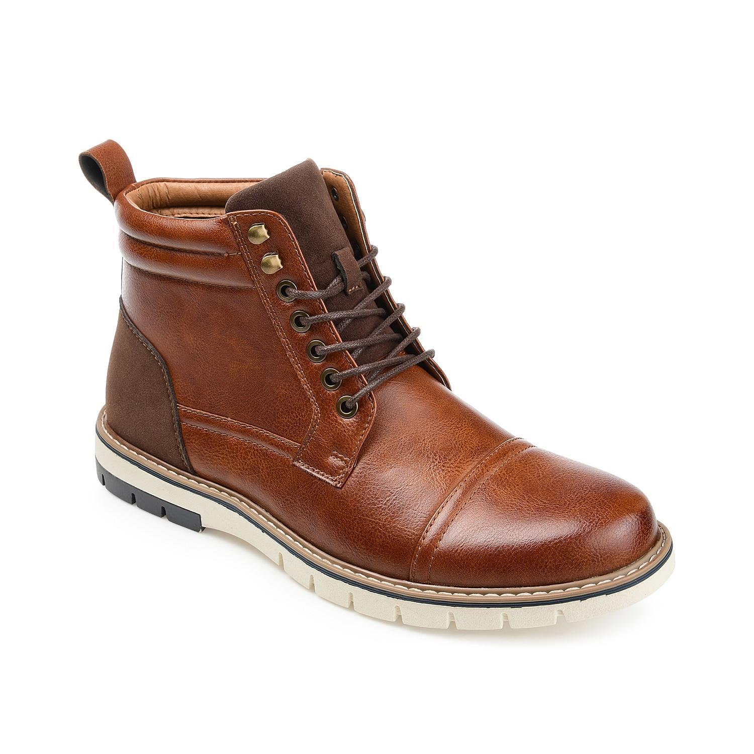 Vance Co. Lucien Mens Cap Toe Ankle Boots Brown Product Image