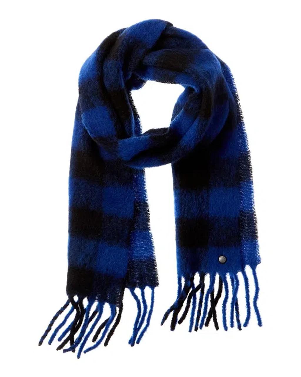 RAG & BONE Blue & Black Shire Scarf Product Image