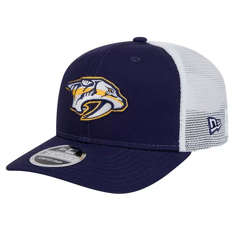 Mens New Era Navy Nashville Predators Core Trucker 9SEVENTY Stretch-Snap Hat, Pdt Blue Product Image