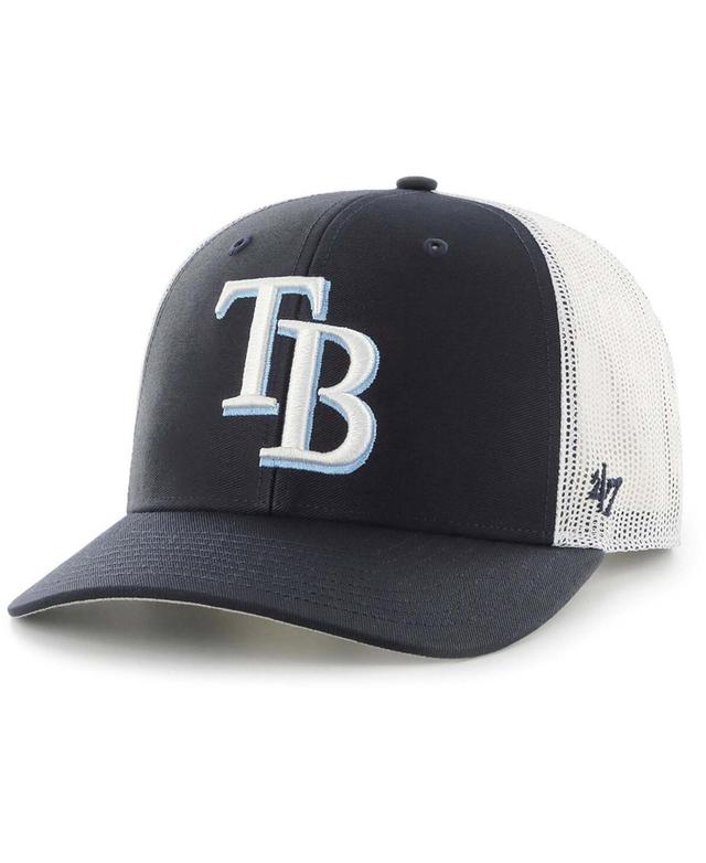 Mens Navy Tampa Bay Rays Primary Logo Trucker Snapback Hat - Navy Product Image