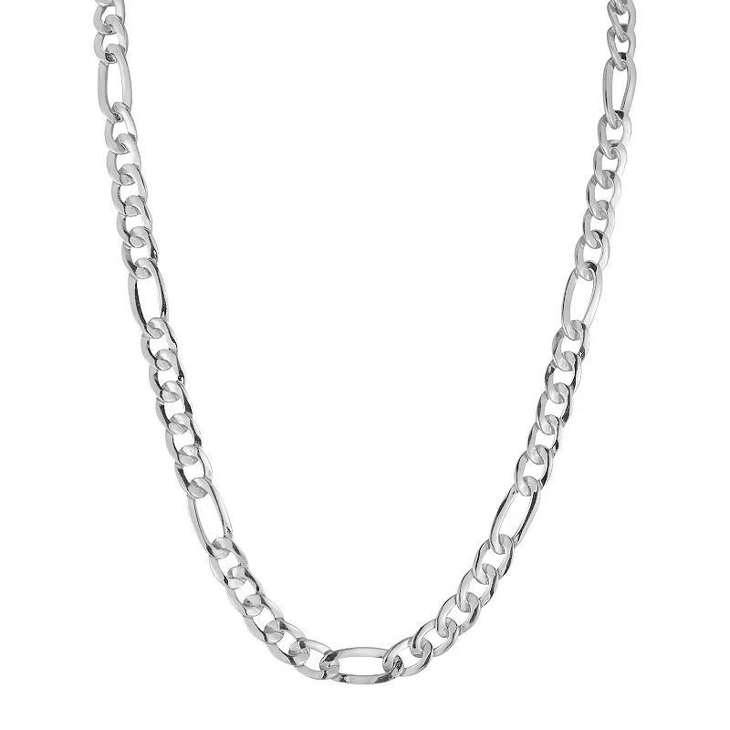 Sunkissed Sterling 14k Gold Over Silver Figaro Chain Choker Necklace, Womens Silver Tone Product Image