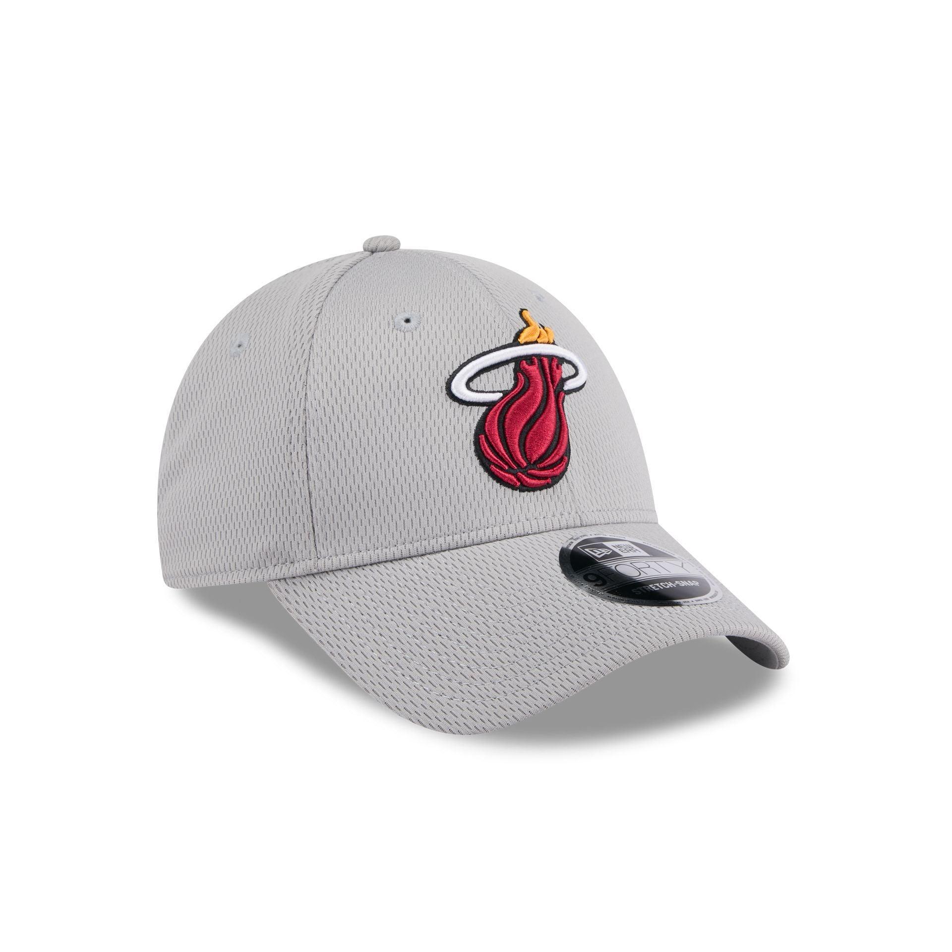 Miami Heat Gray 9FORTY Stretch-Snap Hat Male Product Image