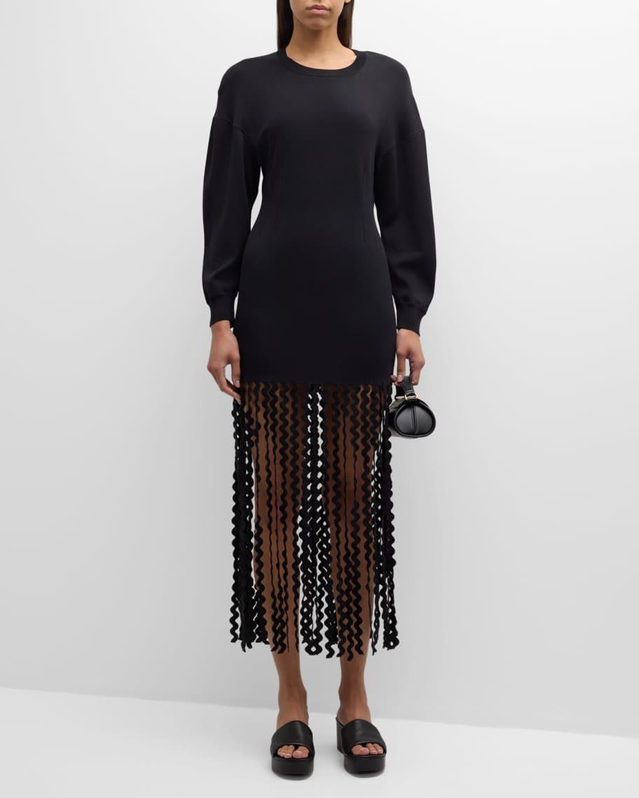 Wallis Fringe Knit Midi Dress Product Image