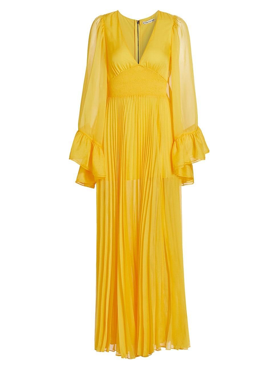 Womens Selene Chiffon Long-Sleeve Maxi Dress Product Image