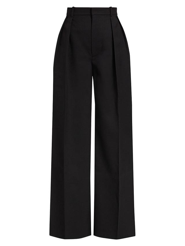 Womens Tuxedo Stripe Wool Wide-Leg Pant Product Image