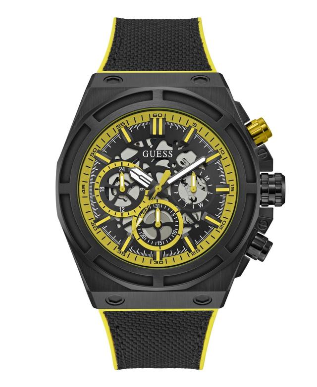 Men's Multi-Function Black Nylon, Silicone Watch, 47mm Product Image