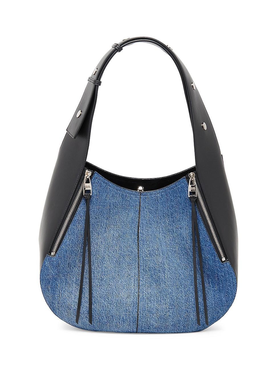 Alexander McQueen The Skull Denim Hobo Bag Product Image