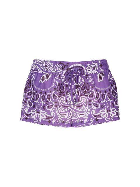 Violet, brown and white short pants Product Image