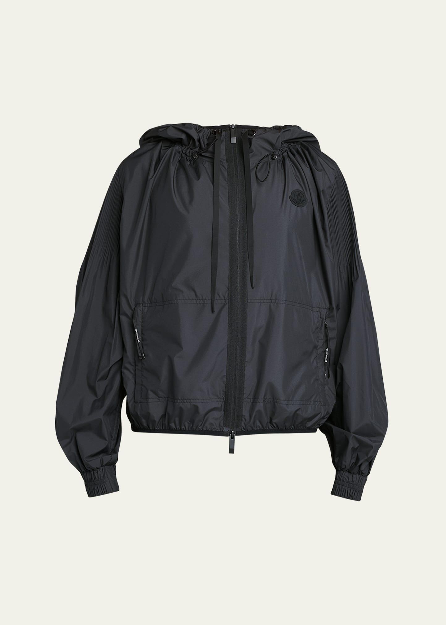 MONCLER Auxonne Matte Nylon Hooded Windbreaker In Black Product Image