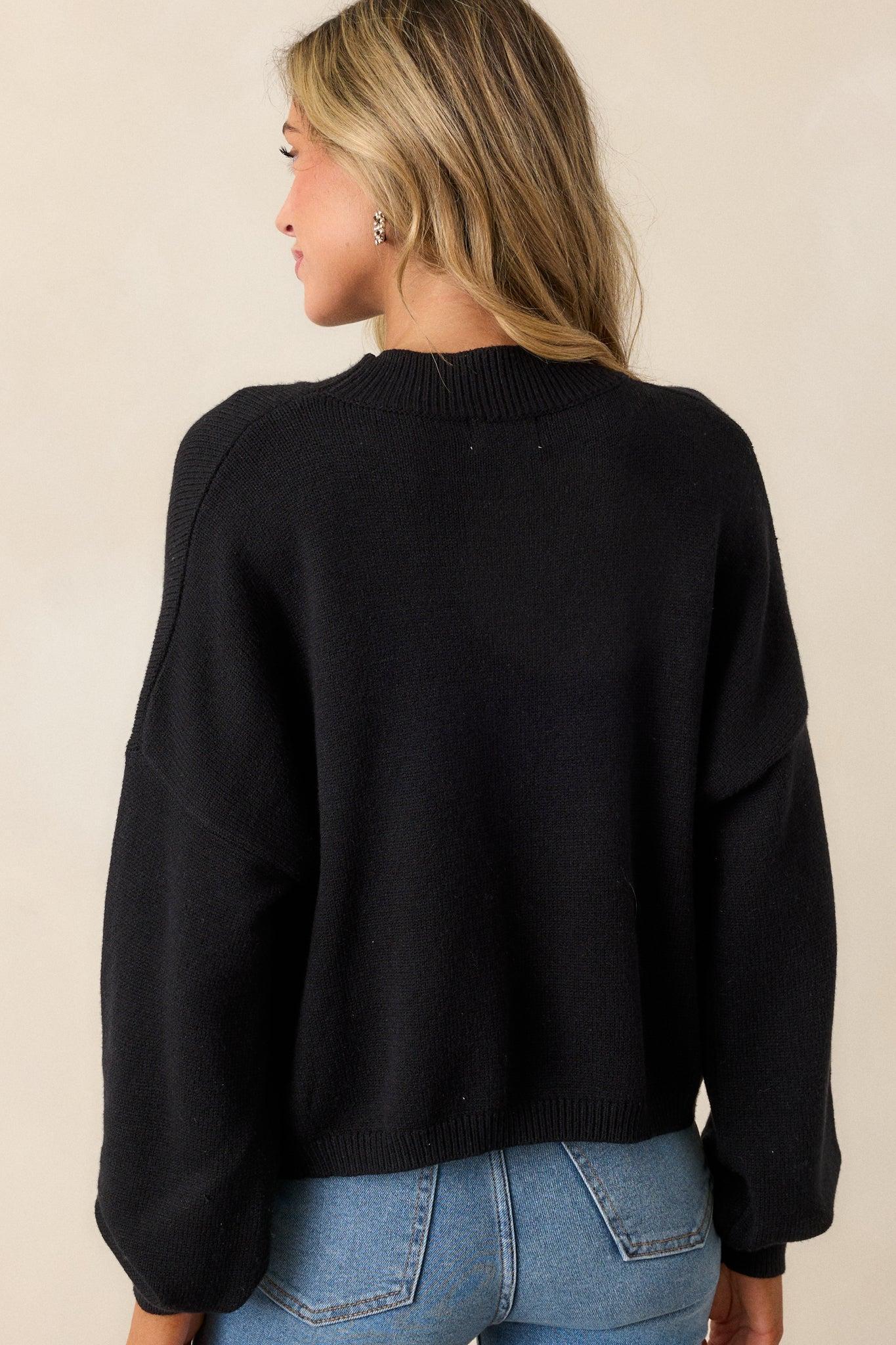 Don't Think About You Black Pullover Sweater Product Image