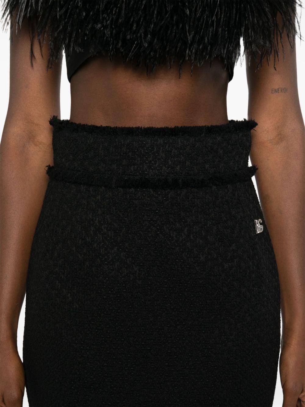 DOLCE & GABBANA Wool-blend Tweed Pencil Skirt In Black Product Image