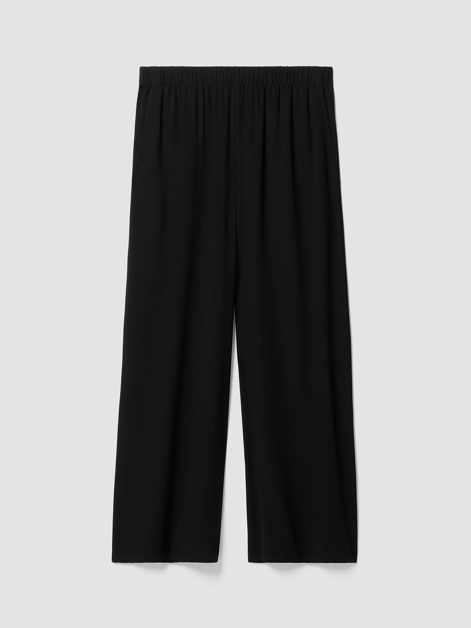 EILEEN FISHER Silk Georgette Crepe Wide-Leg Pantfemale Product Image