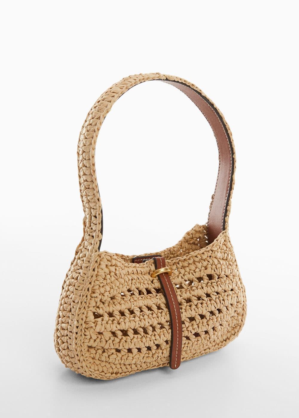 Natural fiber shoulder bag - Women | MANGO USA Product Image