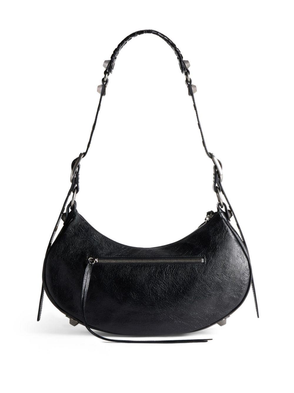 BALENCIAGA Le Cagole S Leather Shoulder Bag In Schwarz Product Image