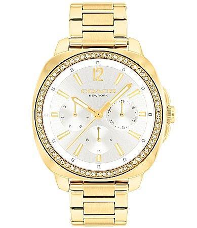 COACH Womens Kitt Multifunction Gold Tone Stainless Steel Bracelet Watch Product Image