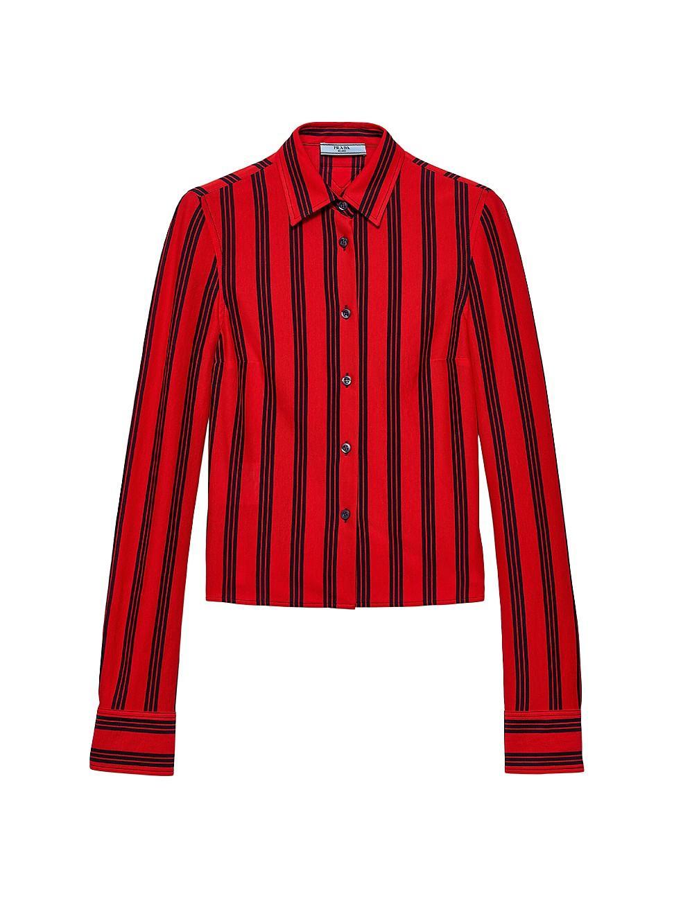 Womens Striped Piqu Shirt Product Image