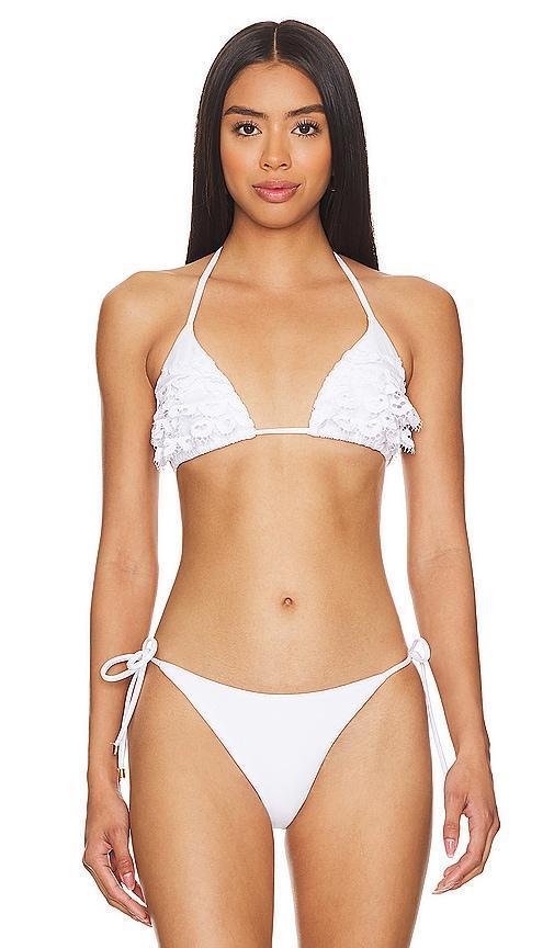 Lace Ruffle Bikini Top Product Image