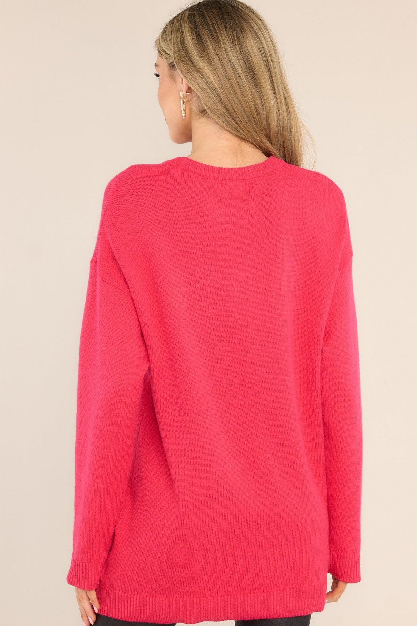 How I'm Feeling Hot Pink Sweater Product Image